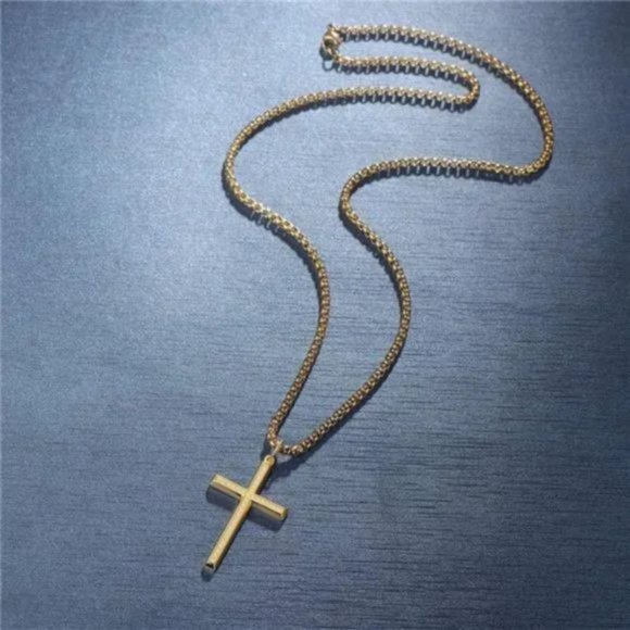 New Crucifix Cross Pendant Long Necklace Fine Jewelry For Men - Picture 4 of 7